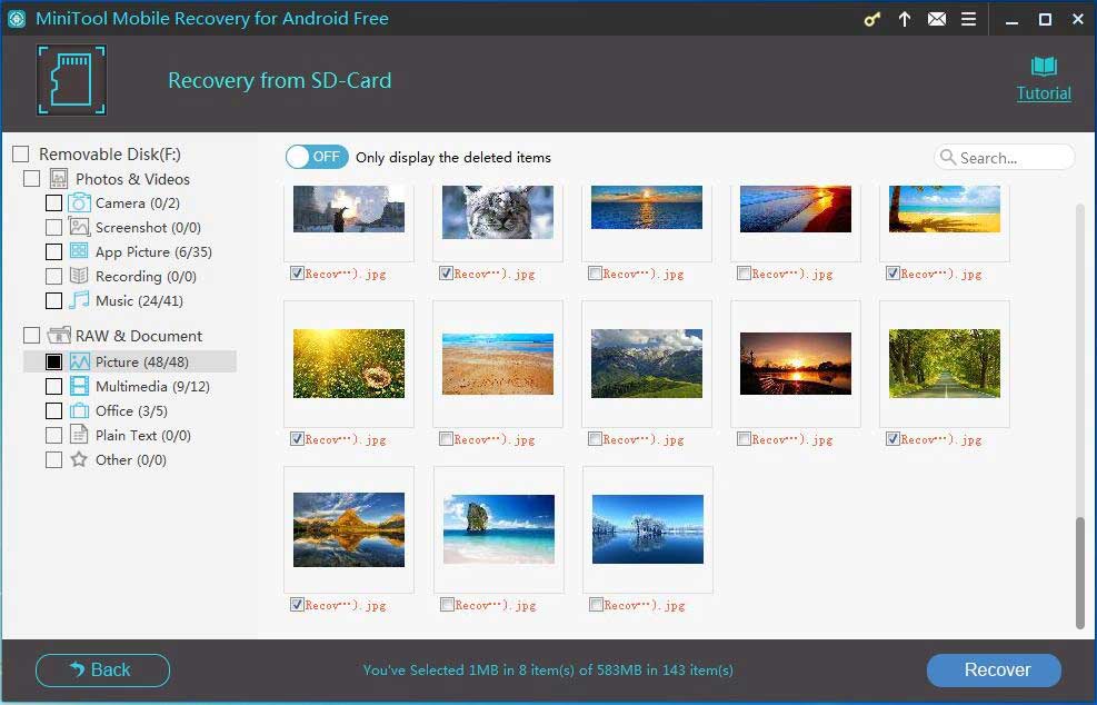 select a data type and view its items