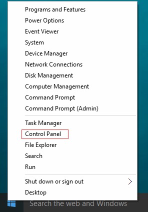 Panel de control