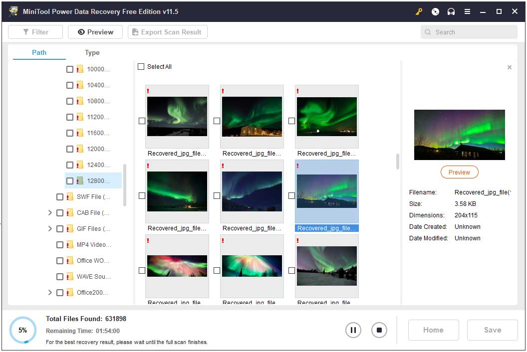 preview files during the scanning process