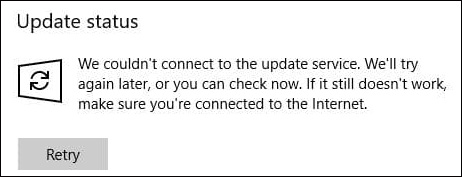 Nous n'avons pas pu nous connecter au service de mise à jour