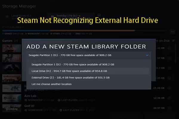 5 méthodes pour Steam qui ne reconnaît pas le disque dur externe