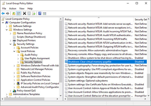 clear virtual memory pagefile 
