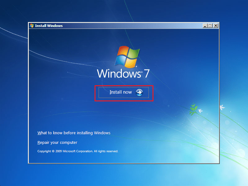 elegir Install Now