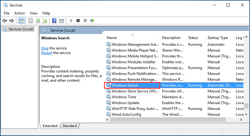 desativar permanentemente a Pesquisa do Windows