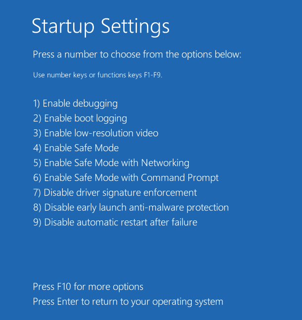 Windows 10 safe mode with networking