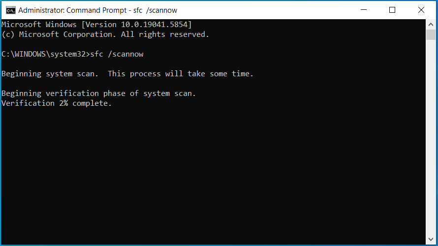 Exécuter SFC sous Windows 10
