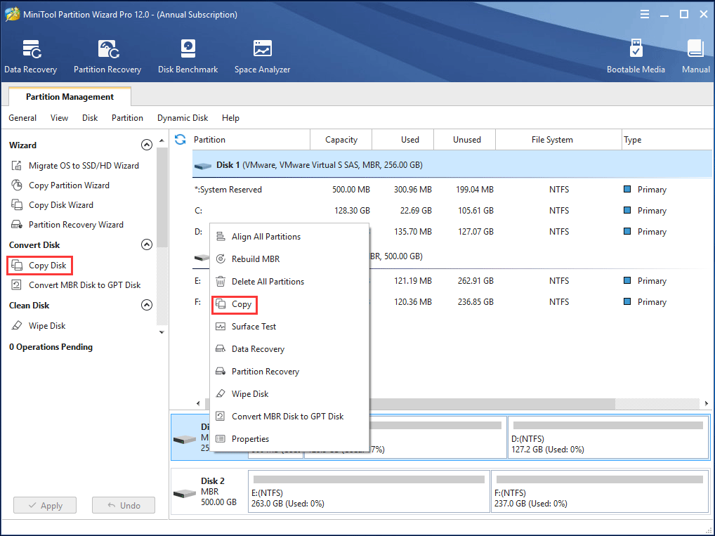 MiniTool Partition Wizard clona un disco duro