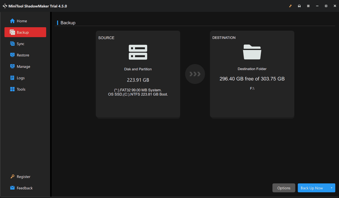 system backup with MiniTool ShadowMaker