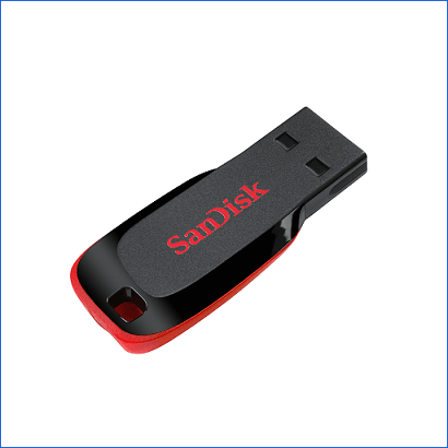 A USB flash drive for data backup.