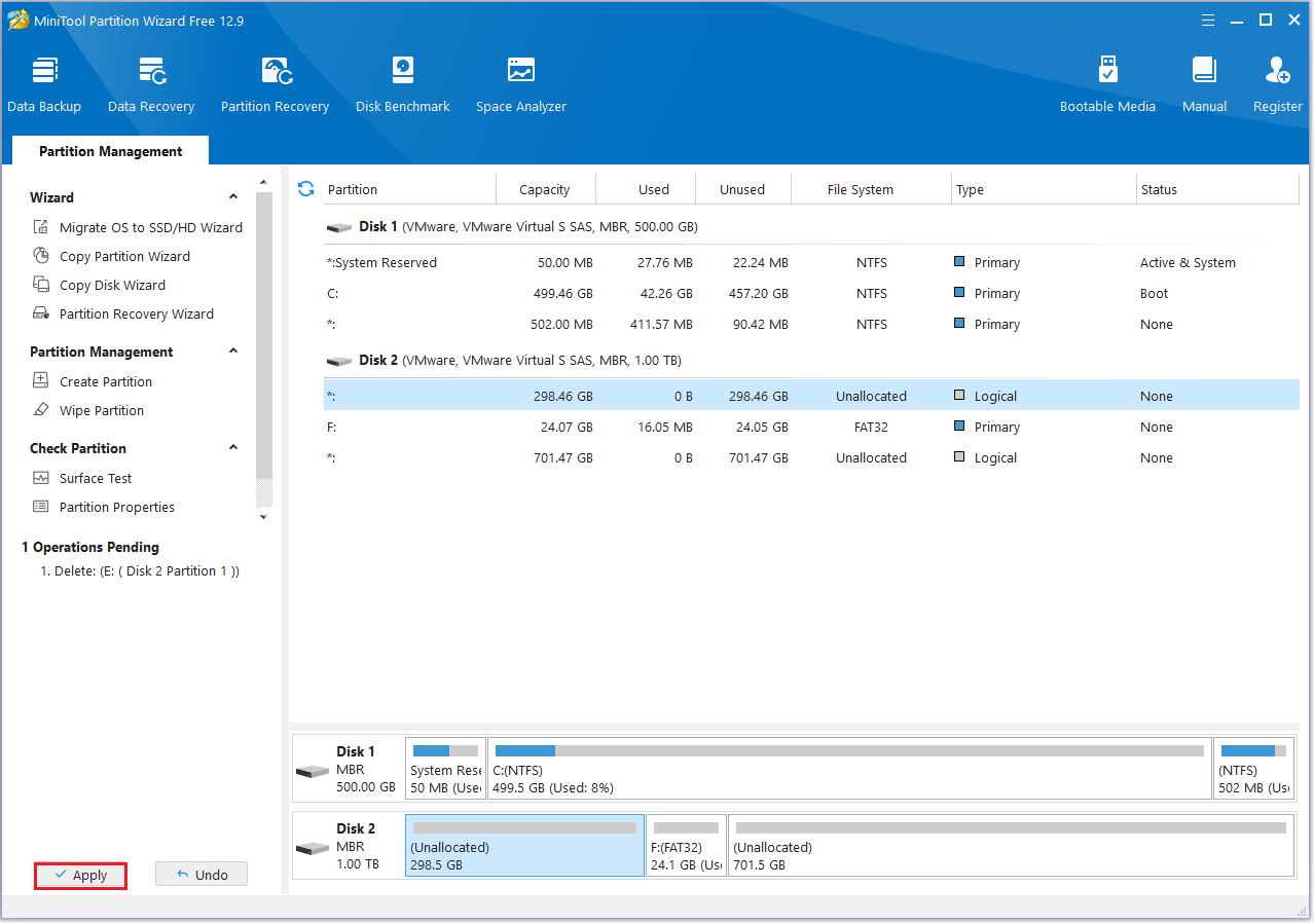 Étendre la partition dans MiniTool Partition Wizard