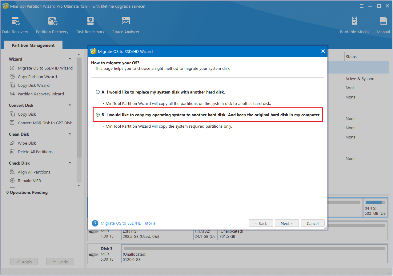 Cliquez sur Suivant dans MiniTool Partition Wizard