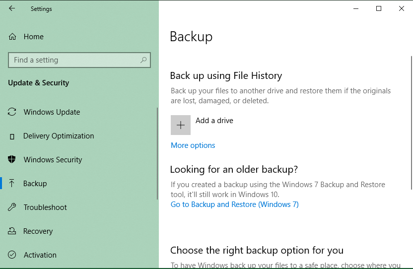 back up using File History