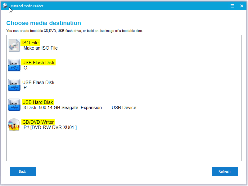 available media destination