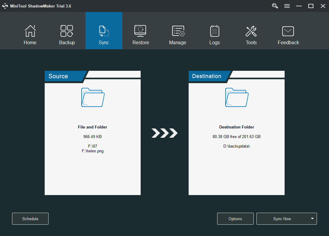 file replication in MiniTool ShadowMaker