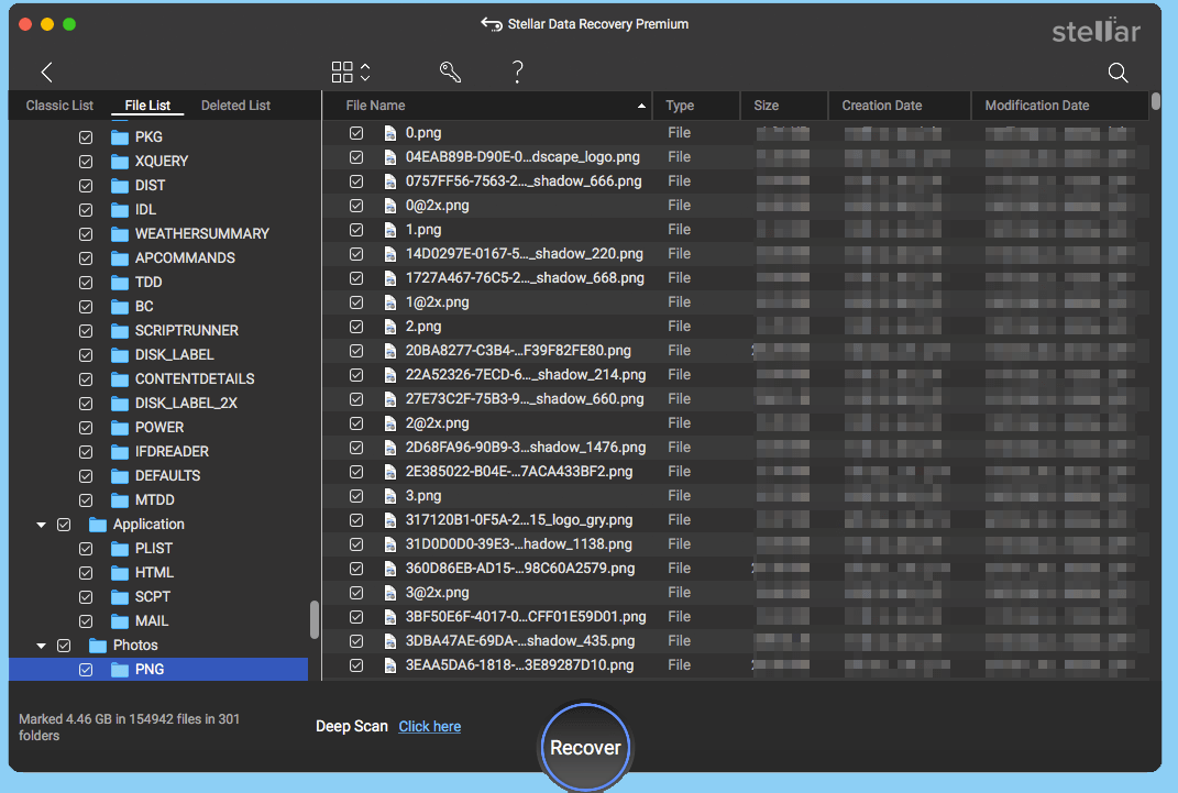 recover files after scanning