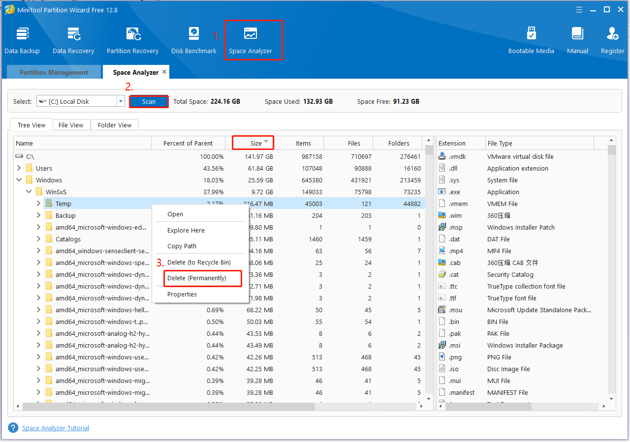 Analyser l'espace disque avec MiniTool