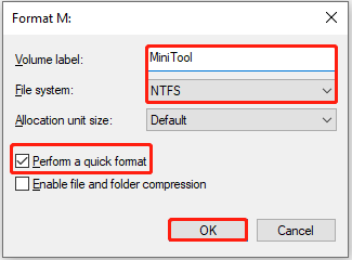 format the disk