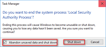 Shut down
