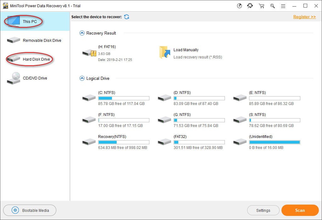 This PC or Hard Disk Drive