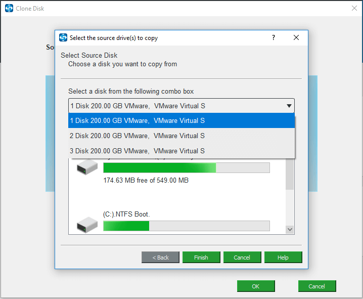 choose the original system disk as the clone source