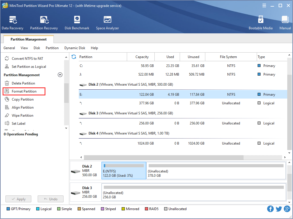 choose Format Partition feature