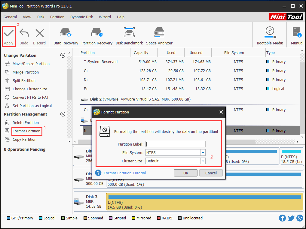  MiniTool Partition Wizard FAT32 formateur