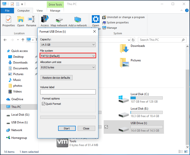  Format FAT32 USB