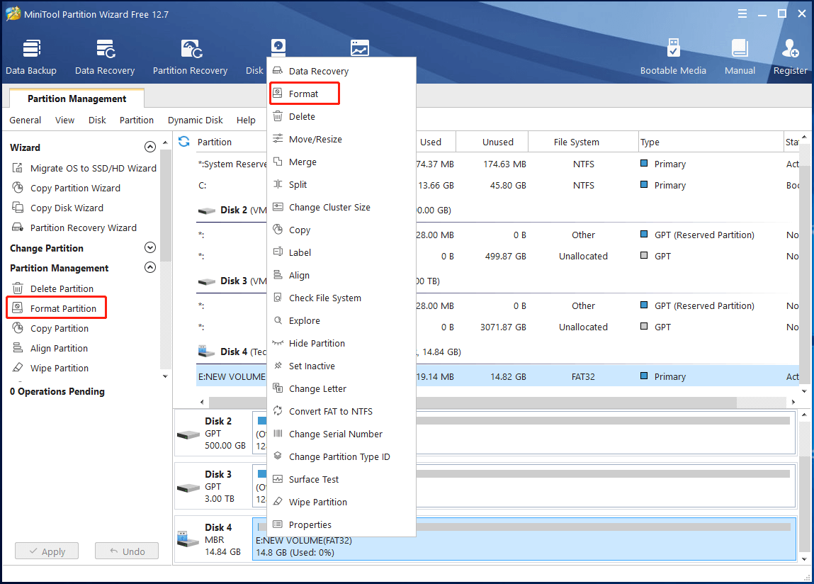 click Format Partition