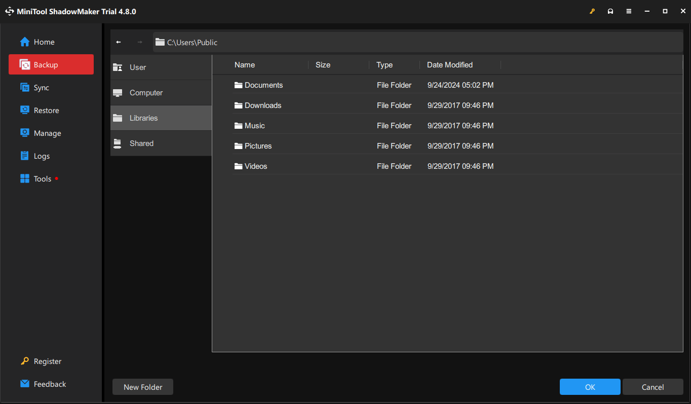 the Libraries tab