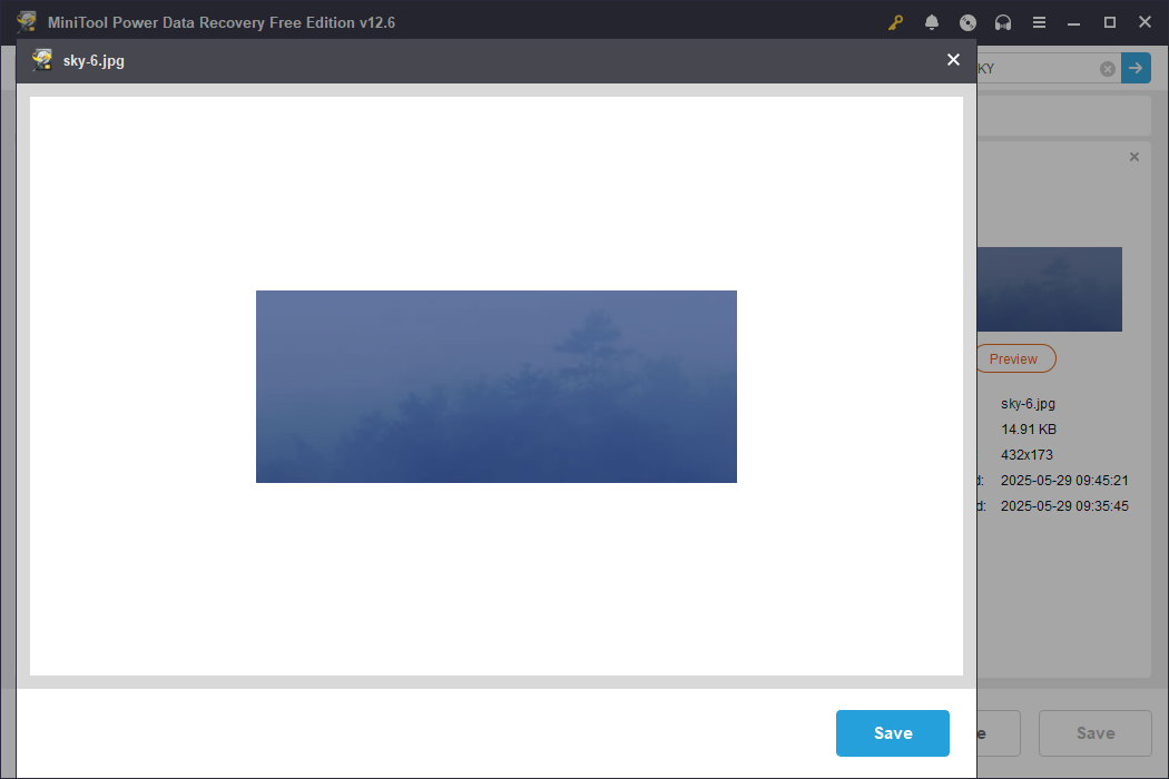 preview the file before recovery using MiniTool Power Data Recovery