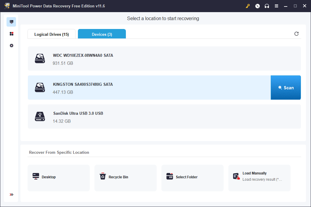 scan a whole disk to find recently deleted files