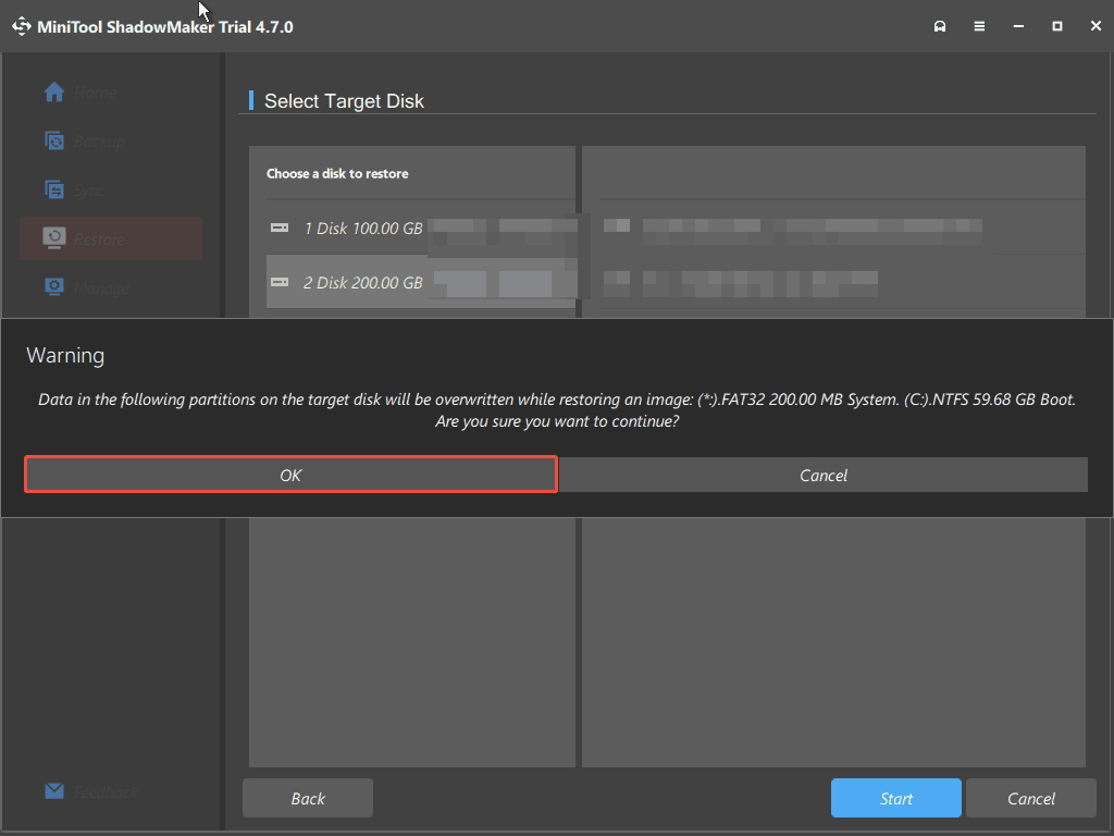 which partitions to be overwritten