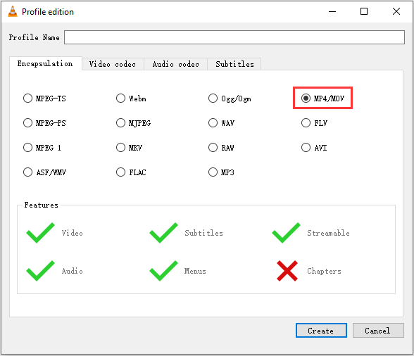 create the MP4 file format
