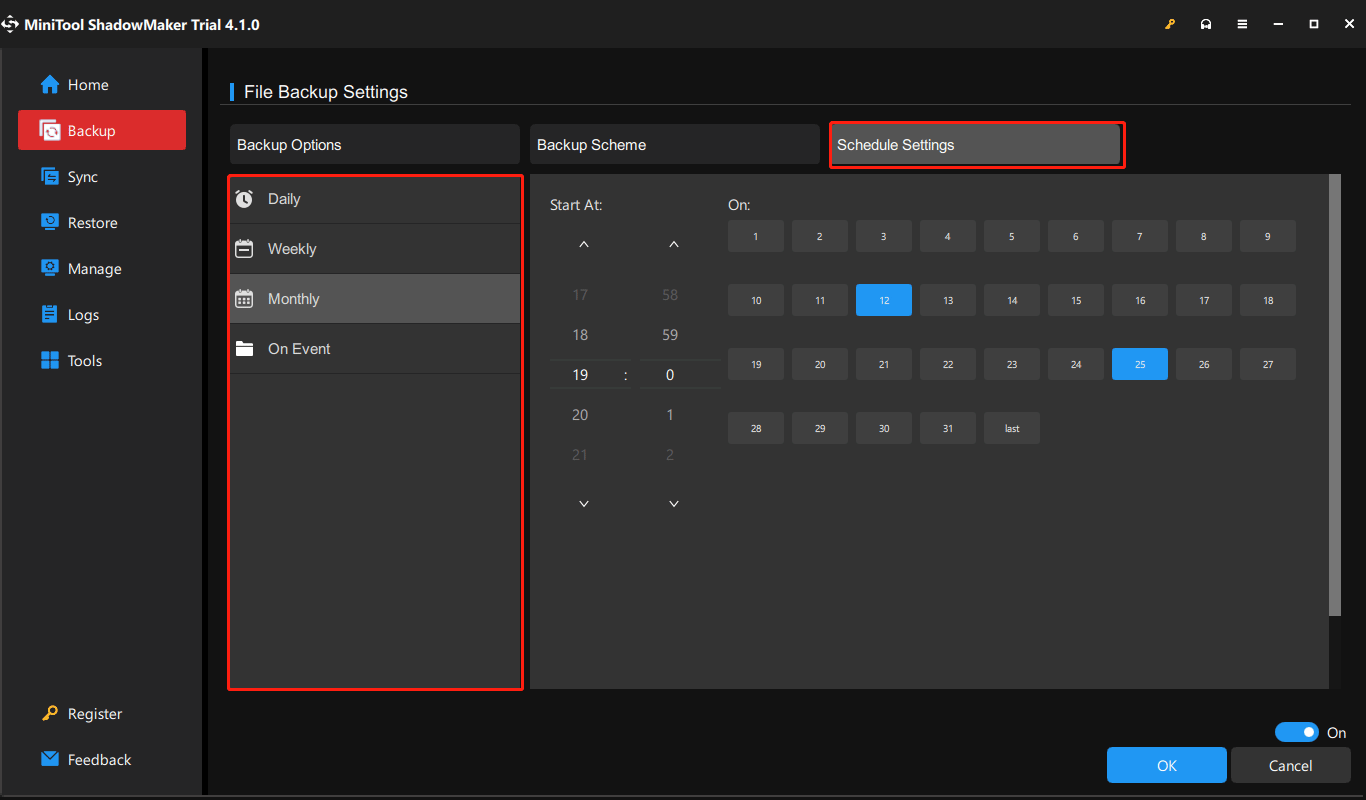 MiniTool ShadowMaker automatic backup