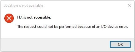 the I/O device error message