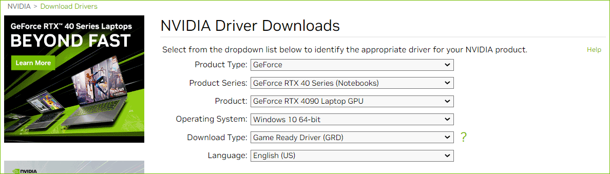 télécharger le pilote NVIDIA