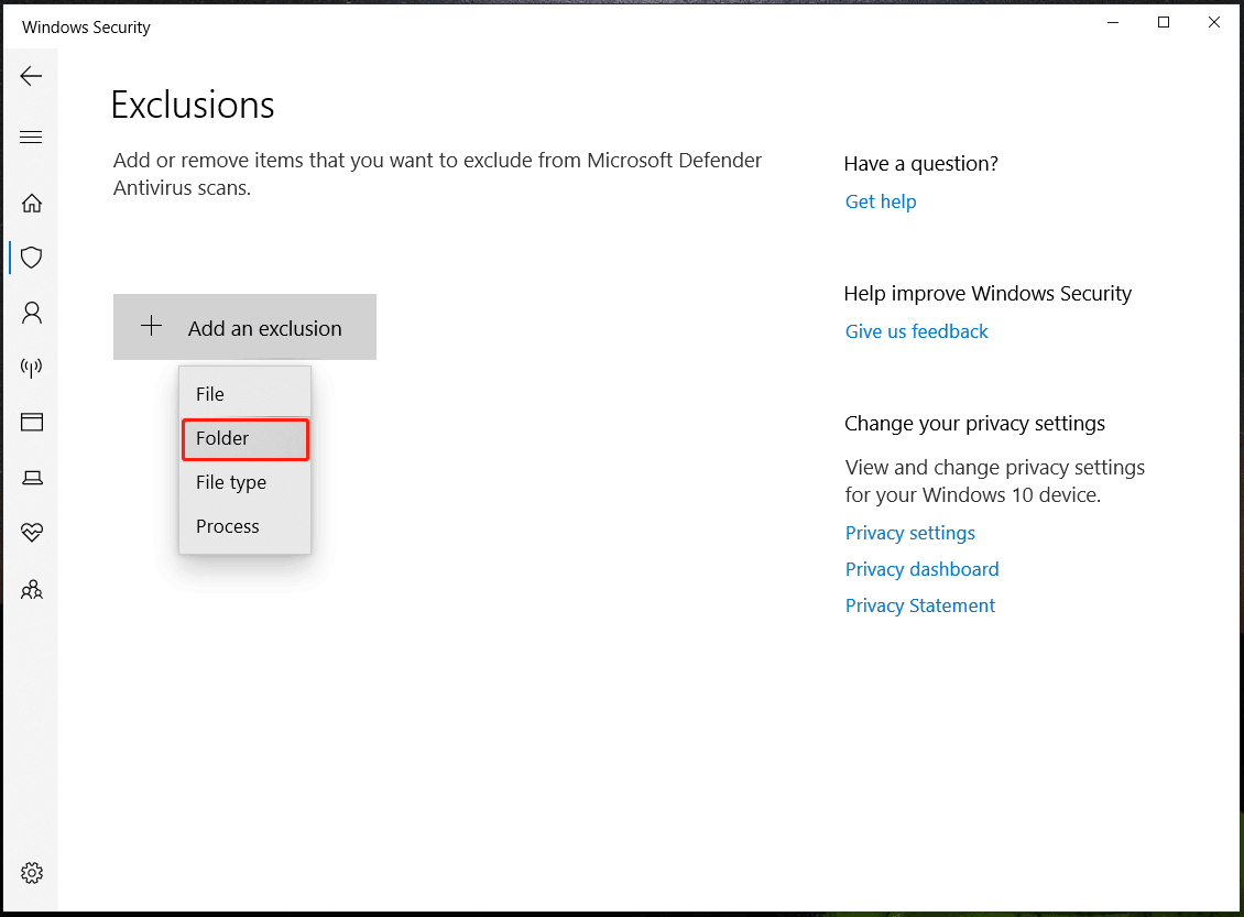add an exclusion for game