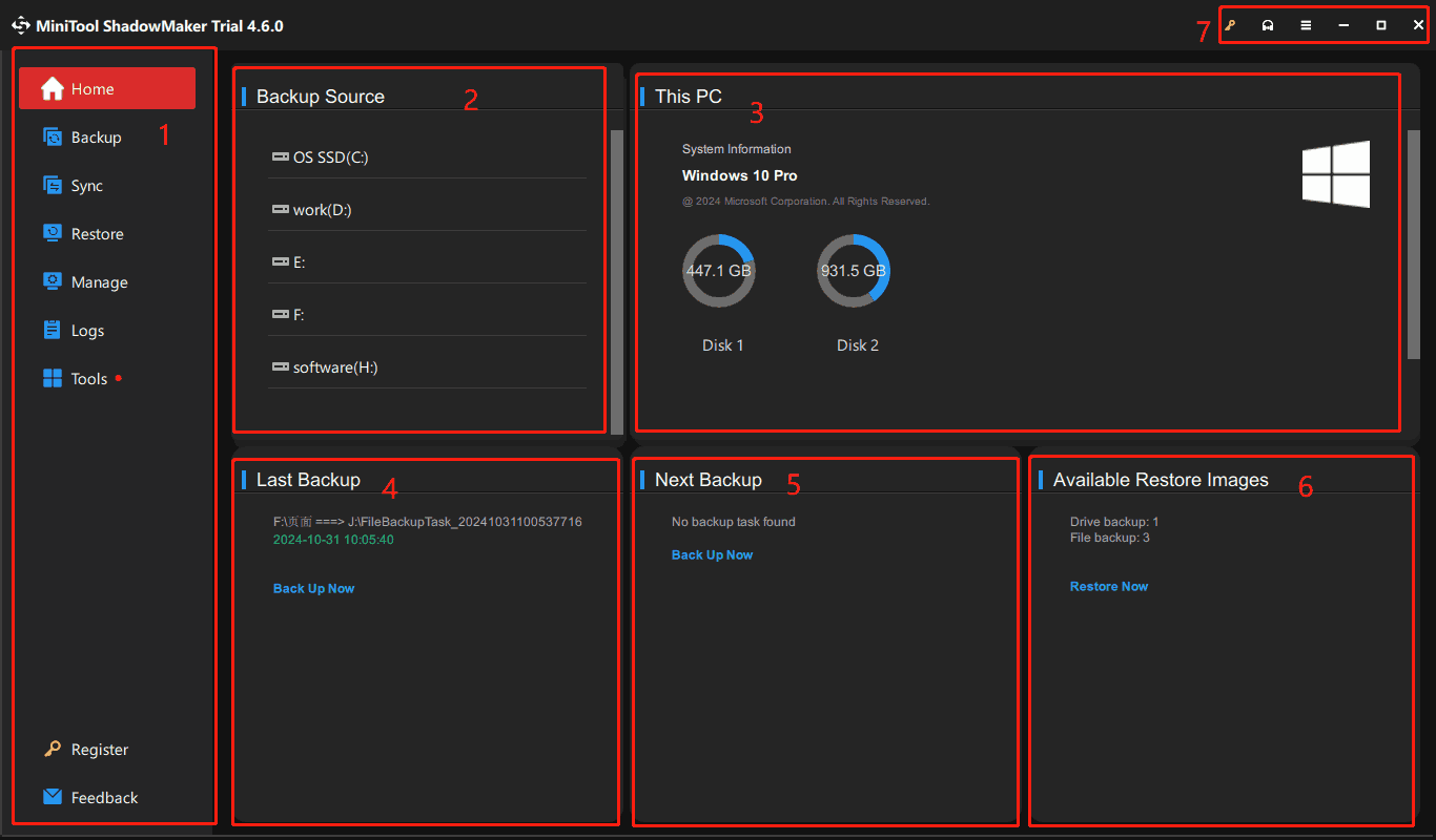 MiniTool ShadowMaker Home Page