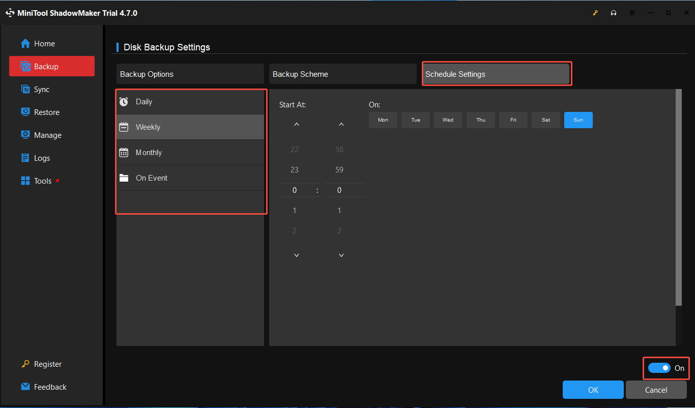 Sauvegarde automatique dans MiniTool ShadowMaker