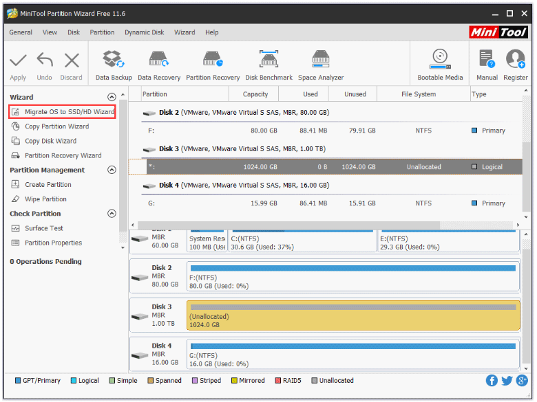 Activate the Migrate OS to SSD/HD Wizard feature
