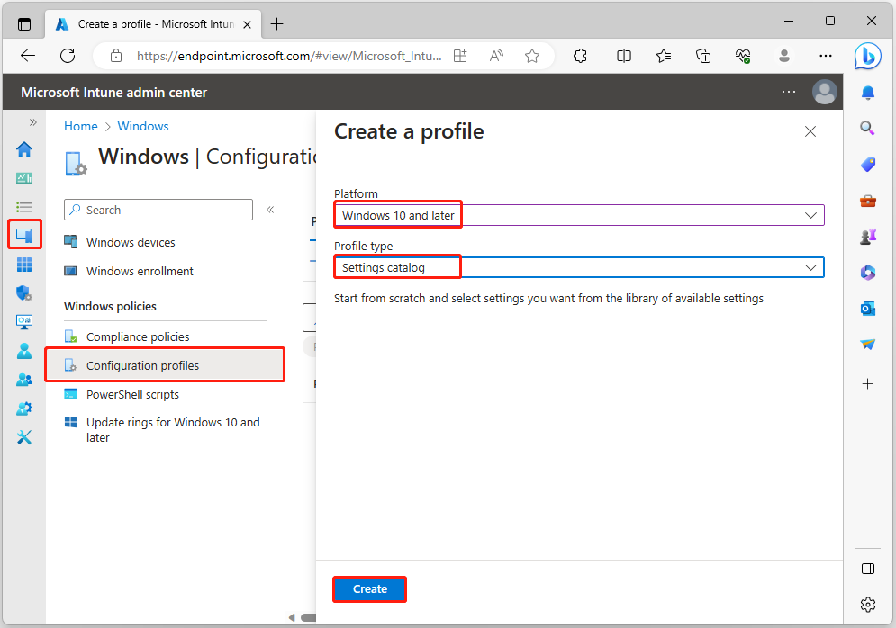 create a profile