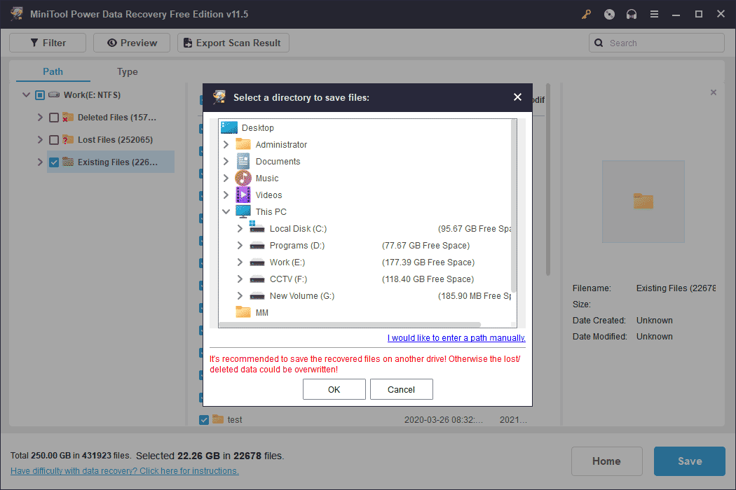 save files to your specific folder