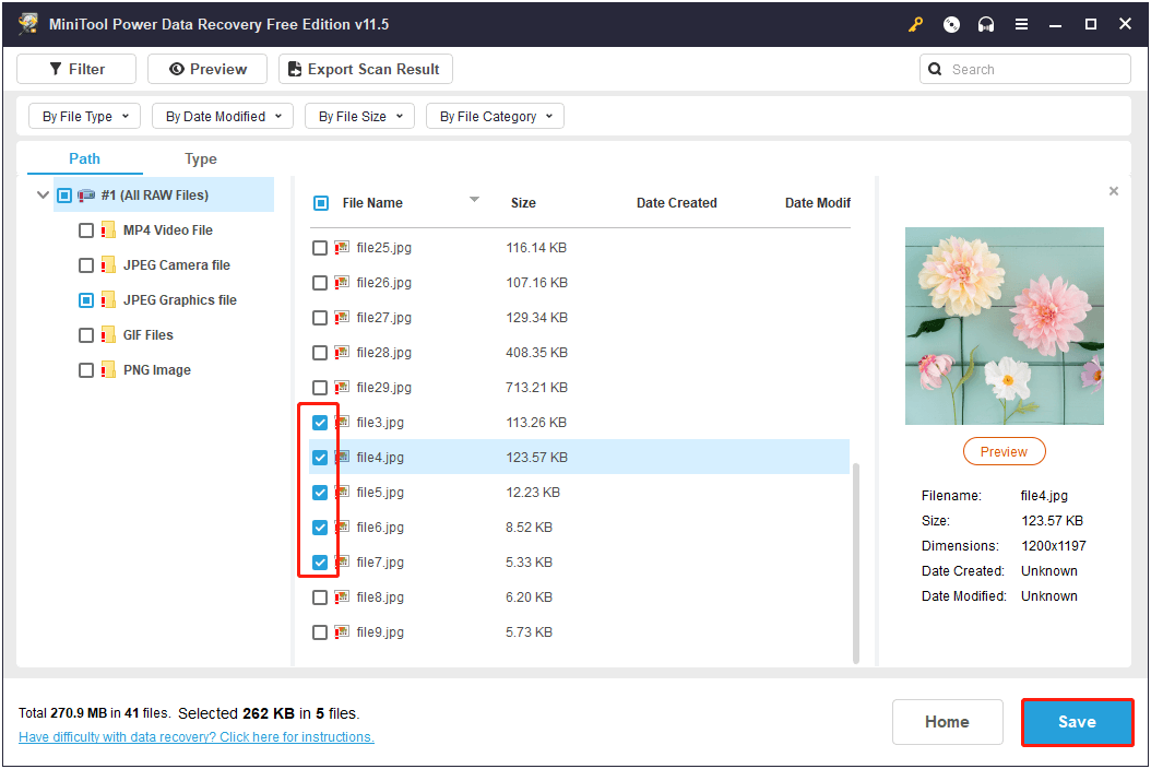 save all wanted files
