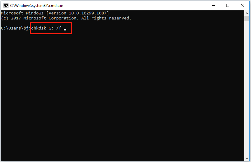 run CHKDSK command