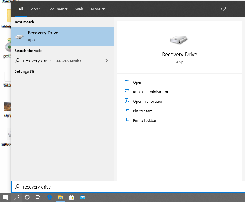 create a recovery drive