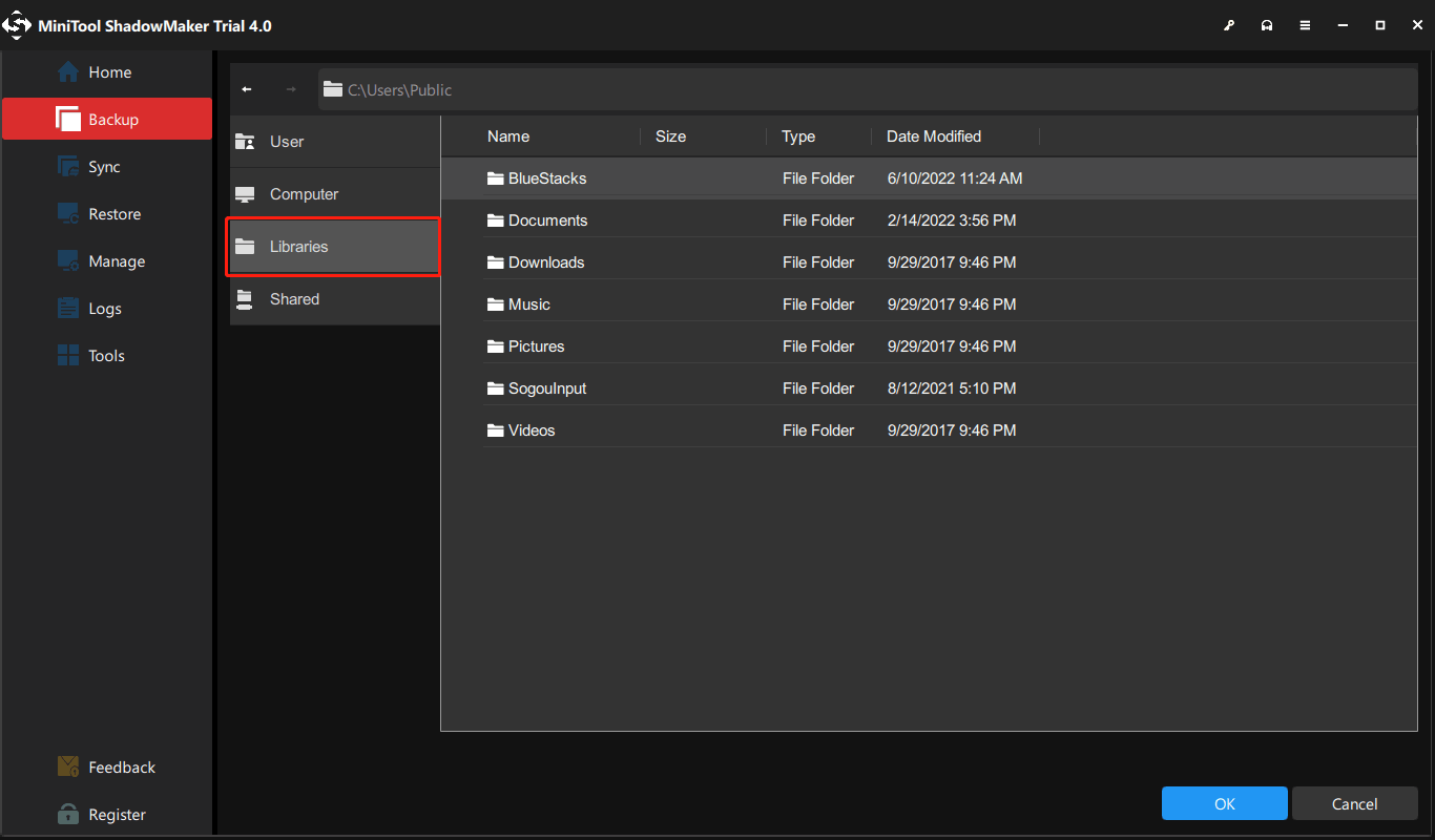 click Libraries