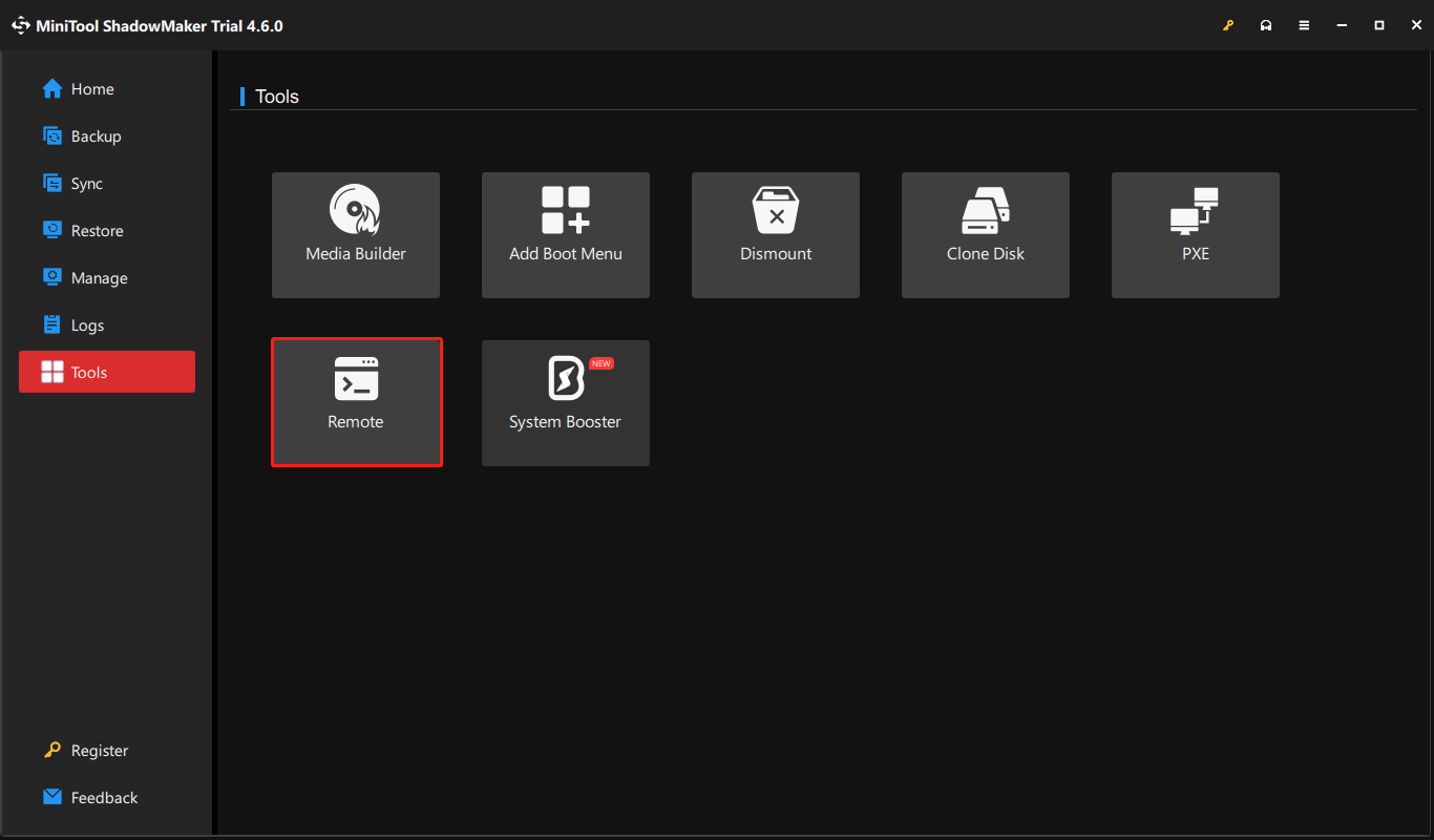 hit Remote in the Tools page