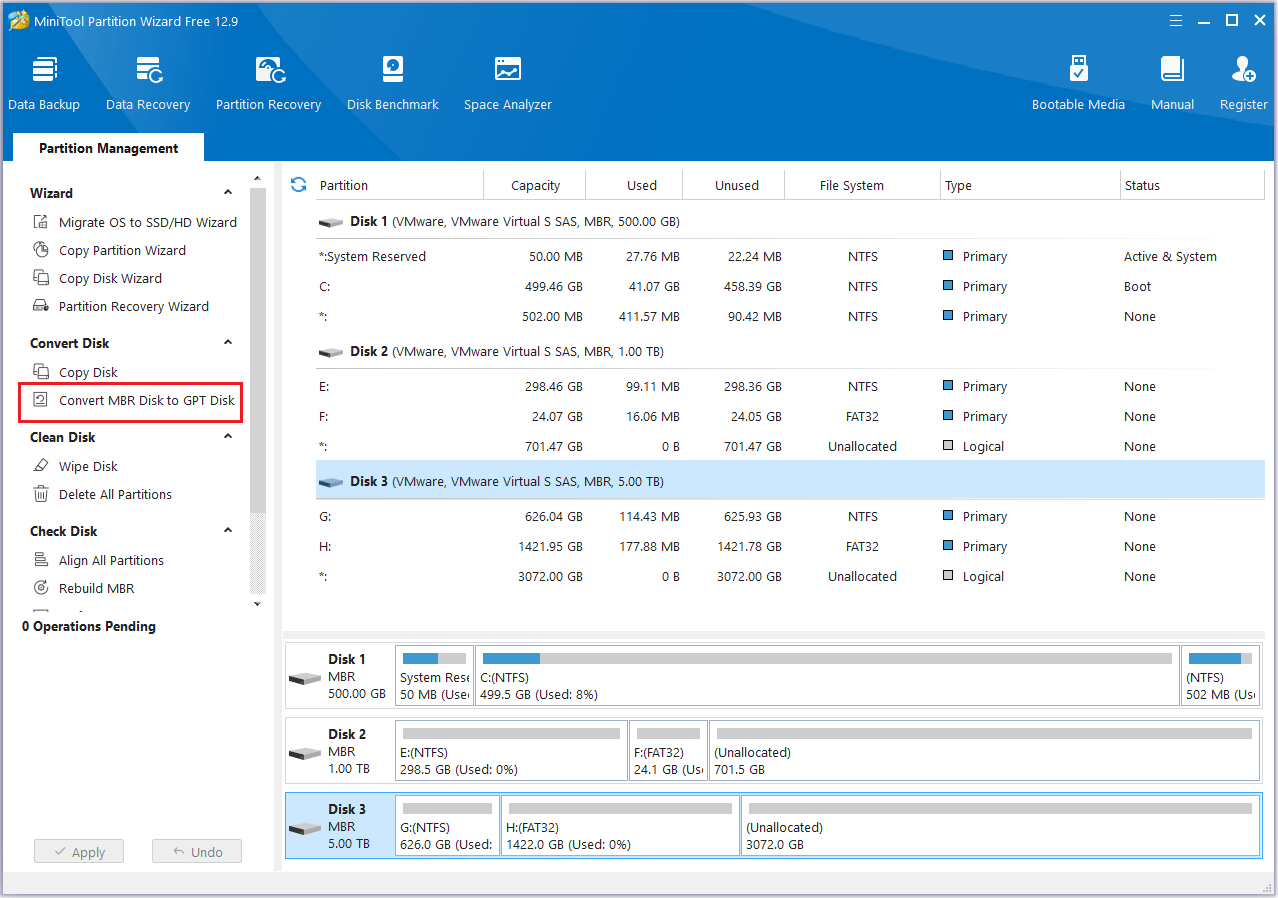 Choisissez une option de copie dans MiniTool Partition Wizard