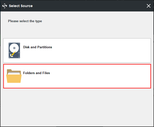 choose Folder and Files