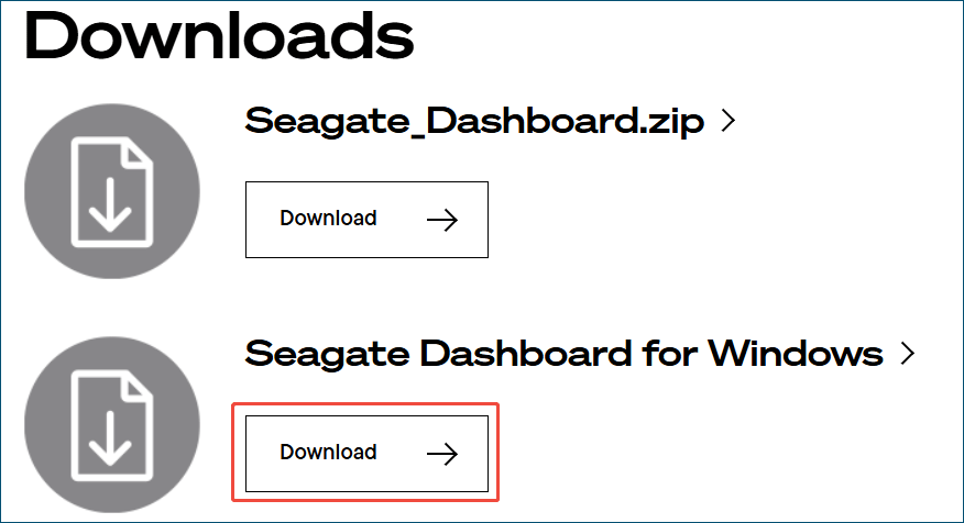 Seagate Dashboard download